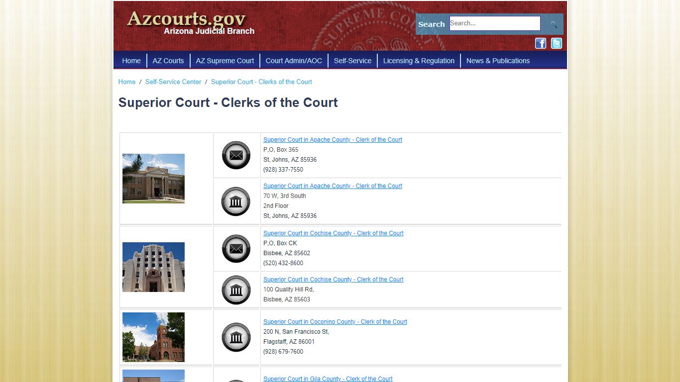 Superior Court - Clerks of the Court - azcourts.gov